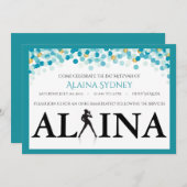 DANCER DOTS Invitation Bat mitzvah (Devant / Derrière)