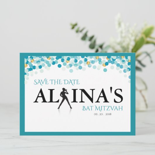 DANCER DOTS Invitation Bat mitzvah (Debout devant)