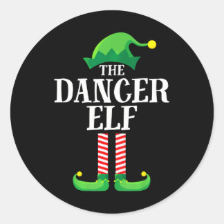 Dancer Elf Matching Family-kerstfeest Ronde Sticker