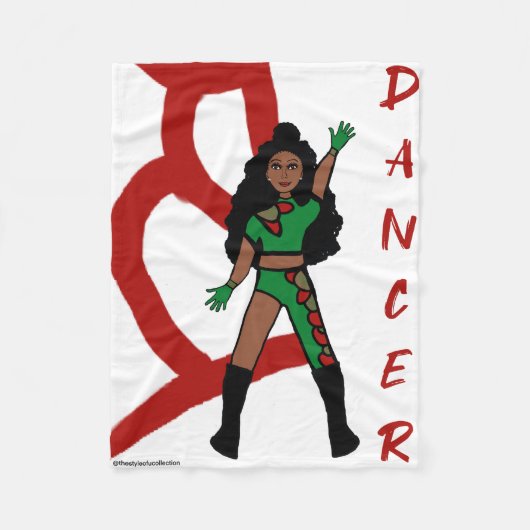 Dancer Fleece Deken Rood & Groen (Voorkant)