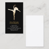 Dancer Gold Silhouette Dancer Carte de visite (Devant / Derrière)