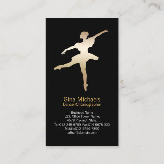 Dancer Gold Silhouette Dancer Visitekaartje