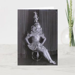 Dancer harry-oven uit 1920 in kostuum art deco kaart