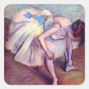 Dancer, in de  balletkunst, door Edgar Degas Vierkante Sticker