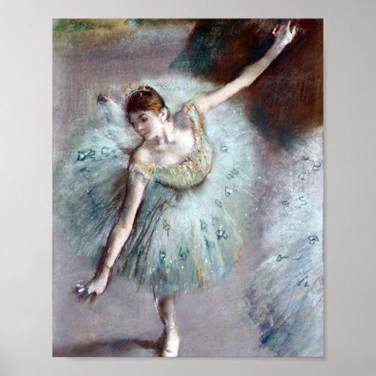 Dancer in Groen door Edgar Degas Poster (Voorkant)