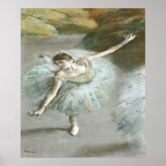 Dancer in Groen door Edgar Degas Poster (Voorkant)
