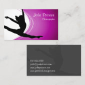 Dancer Jette Leap Silhouette Fuschia Carte de visi (Devant / Derrière)