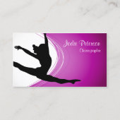 Dancer Jette Leap Silhouette Fuschia Carte de visi (Devant)