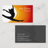 Dancer Jette Leap Silhouette Orange Carte de visit (Devant / Derrière)