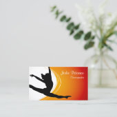 Dancer Jette Leap Silhouette Orange Carte de visit (Debout devant)