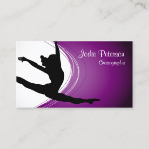Dancer Jette Leap Silhouette Purple Carte de visit