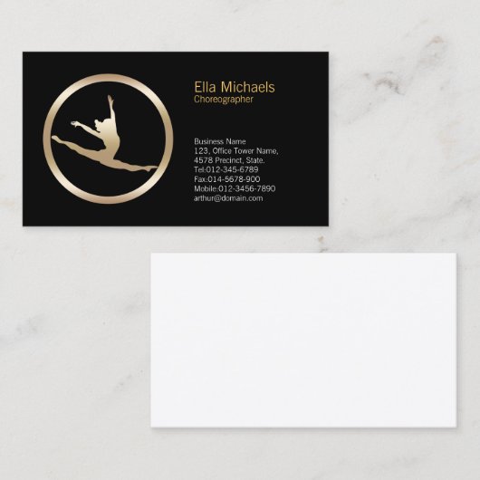 Dancer Leap Icon Dancer Visitekaartje (Voorkant / Achterkant)