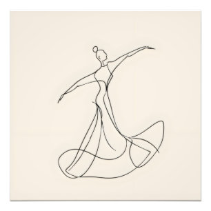 Dancer Line Art Foto Afdruk