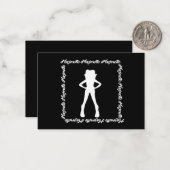 Dancer Majorette Notecard A (wit zwart) Notitiekaartje (Voorkant / Achterkant in situ)