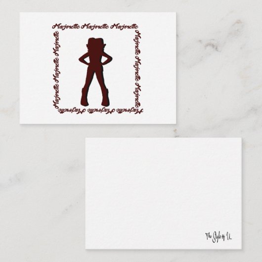 Dancer Majorette Notecard B ( Witte Bourgogne ) Notitiekaartje (Voorkant / Achterkant)