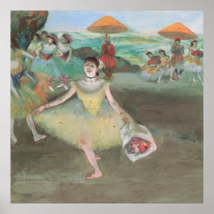 Dancer met Bouquet, vervloekt door Edgar Degas Poster