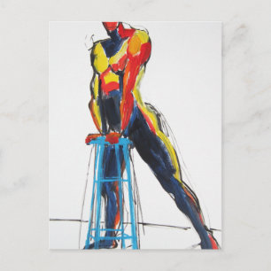 Dancer met briefkaart Tekend gereedschap