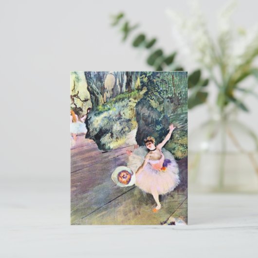 Dancer met een Bouquet van Flowers van Edgar Degas Briefkaart (Staand voorkant)
