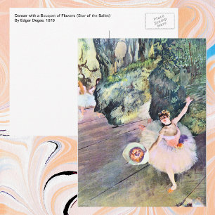 Dancer met een Bouquet van Flowers van Edgar Degas Briefkaart