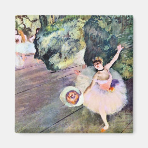 Dancer met een Bouquet van Flowers van Edgar Degas Magneet