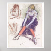 Dancer met rode kousen van Edgar Degas Poster (Voorkant)