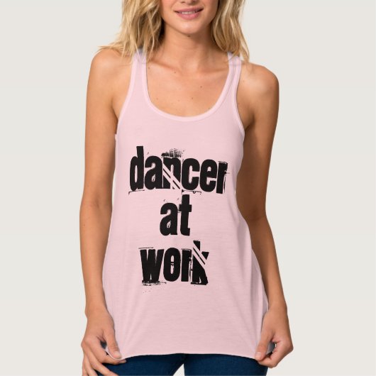 Dancer op Work Yellow Racer Tanktop (Voorkant)