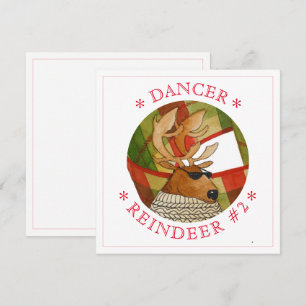 DANCER REINDEER 5.25"Vierkante Vlakke Kaart