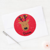 Dancer Reindeer Classic Round Sticker (Envelop)