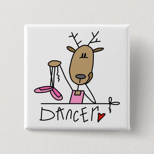 Dancer Reindeer T-shirts en cadeautjes Vierkante Button 5,1 Cm (Voorkant)