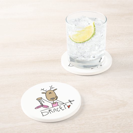 Dancer Reindeer T-shirts en cadeautjes Zandsteen Onderzetter (Zijkant)