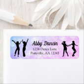 Dancer Silhouette Dance Birthday Party Adres Etiket (Insitu)