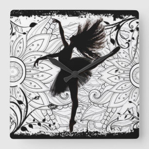 Dancer Square Wall Clock Vierkante Klok