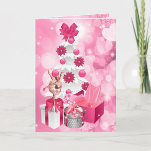 Dancer Thlek Pink Ballerina Kerstmis Feestdagen Kaart