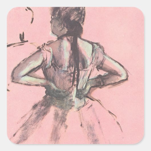 Dancer van achteren door Edgar Degas Ballet Vierkante Sticker (Voorkant)