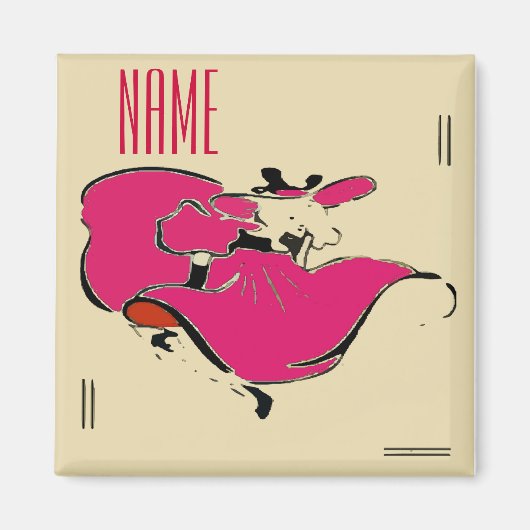 Dancer voeg naam toe magneet (Voorkant)