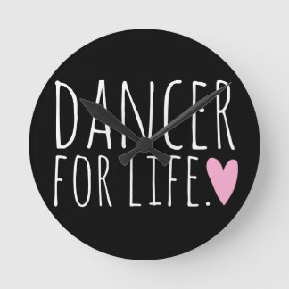 Dancer voor Life Black met hart Ronde Klok