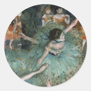 Dancer zwaaien, danser in Groen Edgar Degas Ronde Sticker