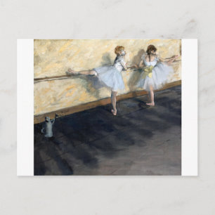Dancers die aan de Barre, Edgar Degas oefenen Briefkaart