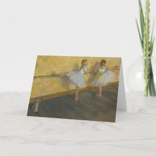 Dancers die in de Barre - Edgar Degas oefenen Kaart
