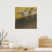 Dancers die in de Barre - Edgar Degas oefenen Poster (Keuken)