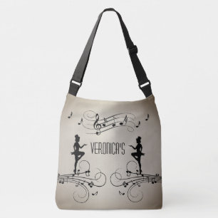 Dancers en persoonlijke naam muziek crossbody tas