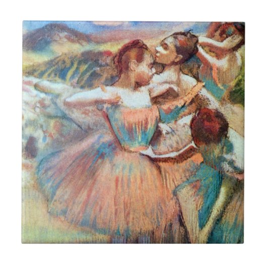 Dancers in een landschap van Edgar Degas Tegeltje (Voorkant)