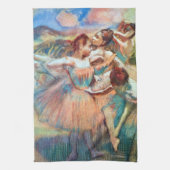 Dancers in een landschap van Edgar Degas Theedoek (Verticaal)