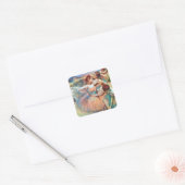 Dancers in een landschap van Edgar Degas Vierkante Sticker (Envelop)