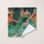 Dancers in Groen door Edgar Degas Bad Handdoek (Wasdoekje)