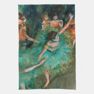 Dancers in Groen door Edgar Degas Theedoek
