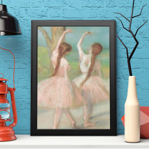 Dancers in roze door Edgar Degas, balletkunst Poster