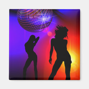 Dancers onder Disco Ball Magnet Dance Gift Magneet