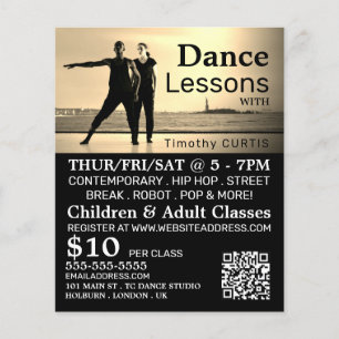 Dancers op Stage, Dance Lesson Adverteren Flyer