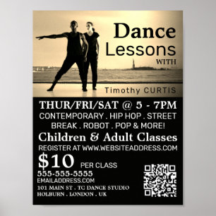 Dancers op Stage, Dance Lesson Adverteren Poster